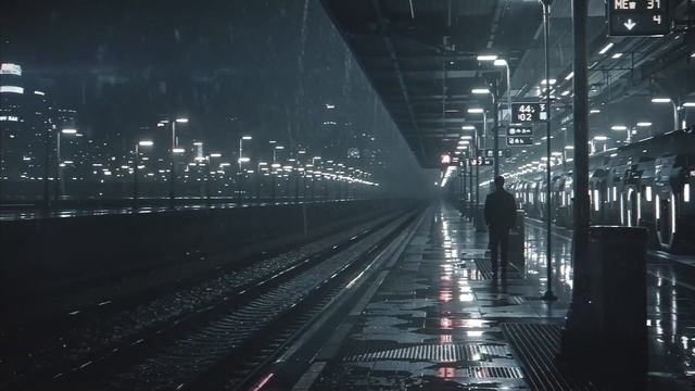 Cyberpunk - Railway Platform In Raining