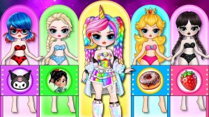 Новая модная Богатая Эльза против бедной семьи Уэнсдей Лучшие модные бумажные куклы своими руками