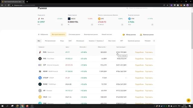 RAVENCOIN ПОКОРЯЕТ НЕБЕСА! РЕЗКИЙ РОСТ RVN НА БИРЖЕ BINANCE!
