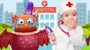 Настя как доктор снова лечит животных в игре | Мультик игра для детей про друзей лисенка