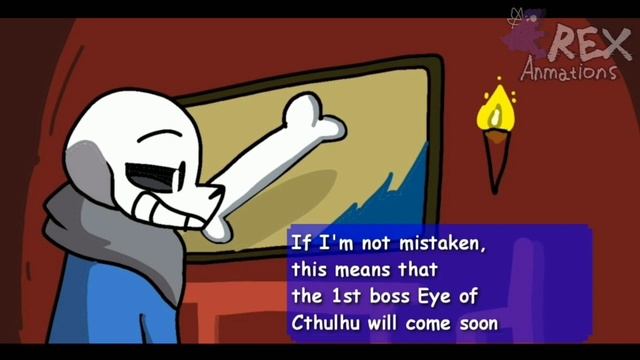 Санс против Глаза Ктулху (Санс в Террарии) - Озвучка на смотреть онлайн