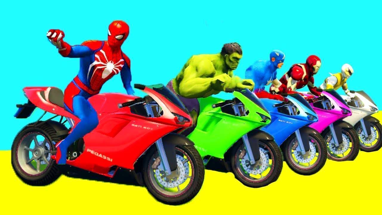 ЧЕЛОВЕК-ПАУК МУЛЬТИКИ ПРО МОТОЦИКЛЫ ГОНКИ С СУПЕРГЕРОЯМИ