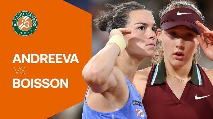 04.06.2025. Мирра Андреева - Луа Буассон. Roland Garros. Mirra Andreeva - Loïs Boisson