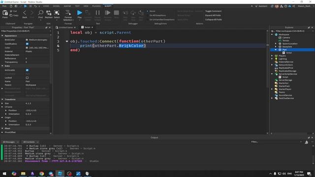 RobloxStudio - Базовое обучение LUA + Роблокс #12 Ивент Touched