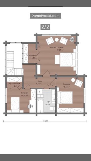 Проект двухэтажного загородного дома из клеёного бру? смотреть онлайн