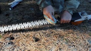 Как очистить ножи кустореза. How to clean Blades.