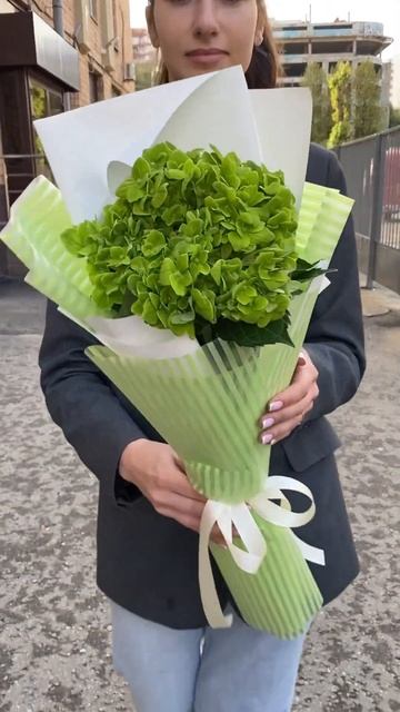 Букет с гортензией Дарк Грин#гортензия