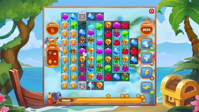 Как пройти уровень 9274 игры Сокровища Пиратов
