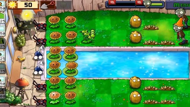 Plants vs. Zombies Прохождение 6-10 Уровни Бассейн смотреть онлайн