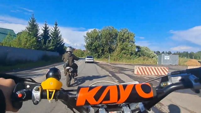 встретили ДПС!!! лайтовая покатушка, на кайо тт140 с друз