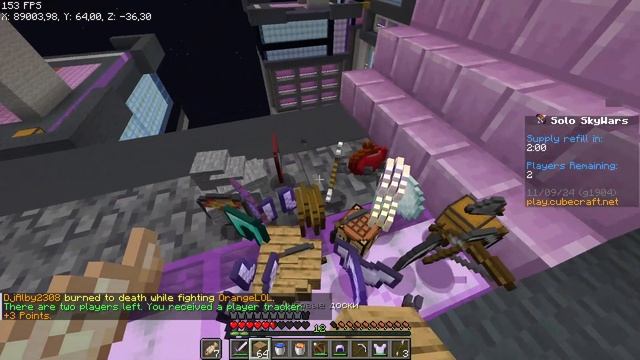 Игра в Sky Wars на сервере cubecraft. Minecraft java! 52 #cubwcraft #minecraft #Minec