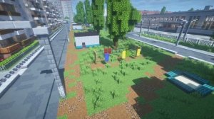 Город в майнкрафт - ЮРОГРАД-2 - 1-ый микрорайон #1