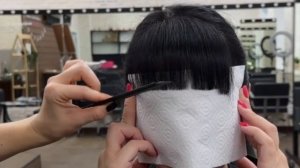 Стрижка челки машинкой/ прямая челка