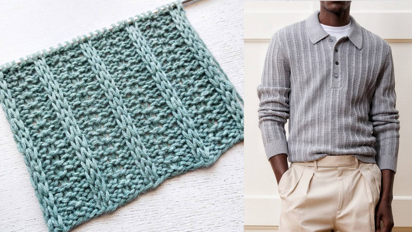 Лаконичный рельефный узор с вертикалями для вязания женских, мужских и детских изделий смотреть онлайн