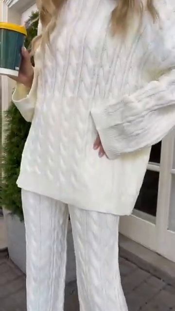 Костюм oversize з свитером і широкими штанами № 8004 #ootd #одя смотреть онлайн