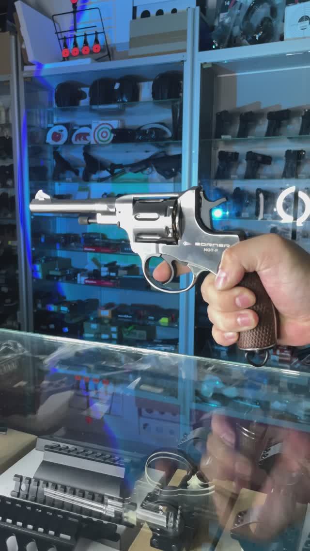 Пневматический револьвер Borner NGT-P пулевой (Silver)