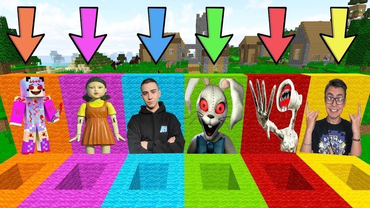 ВЫБЕРИ ПРАВИЛЬНУЮ ЯМУ SCP ПЕРСОНАЖЕЙ КСЮША EXE АНИМАТРОНИК ВАНЕССА ГЛЕНТ КОБЯКОВ В МАЙНКРАФТ FNAF 9 смотреть онлайн