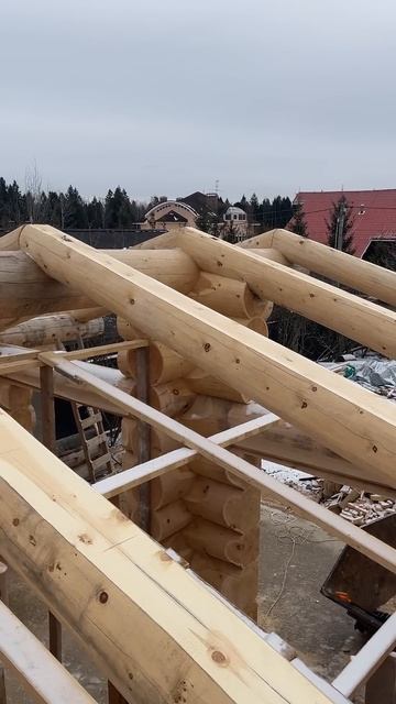 Стропила из бревен смотреть онлайн