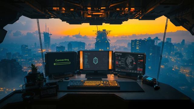 Sunset Metropolis Hub  Calm Sci-Fi Soundscape For Intense Work, Focus & Creative Flow