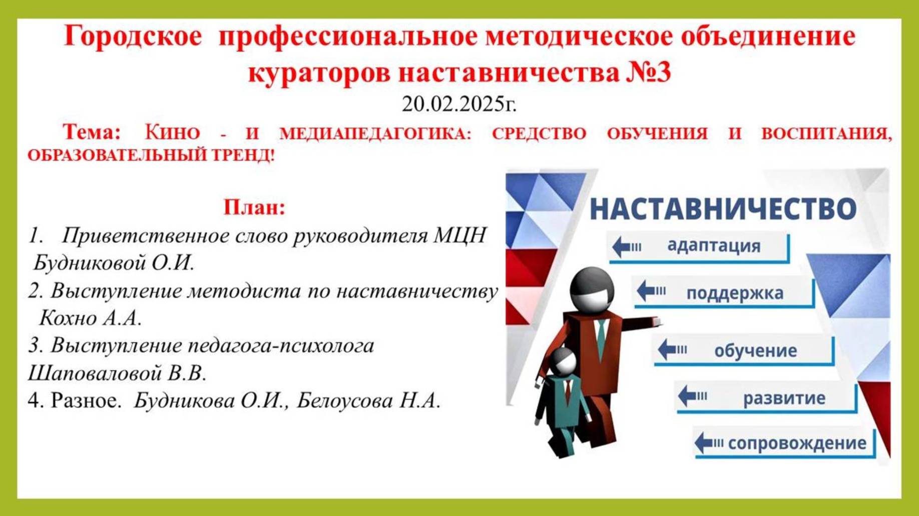 Городское профессиональное методическое объединение кураторов наставничества № 3