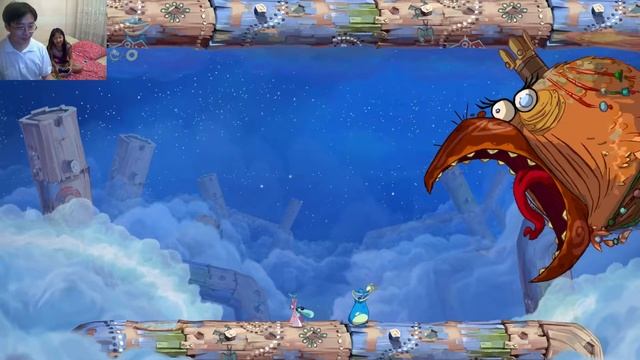 Проходим Rayman Origins с племяшкой. Эпизод 34 (2). Как мы выбивали медаль.