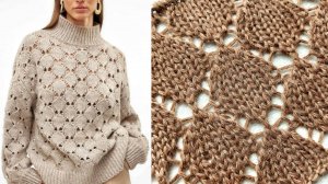 Красивый ажурный узор свитера от Vero Moda