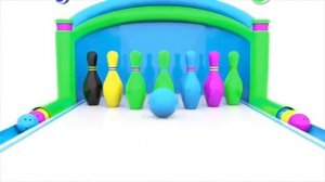 Боулинг, развивающий #мультик для детей. Учим #цвета.