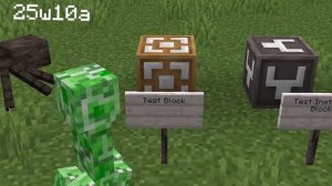 Обновленные текстуры у блока-тестера в Minecraft 25w10a