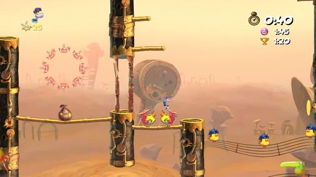 Прохождение Rayman Origins - Рокочущие Пещеры - Высокое напряжение (на время) - Часть 76 смотреть онлайн