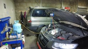 Рабочие моменты 17. Заправка кондиционера Hyundai Santa Fe II