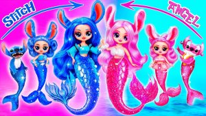 Ангел и Стич русалки растут вместе! Поделки для кукол ЛОЛ