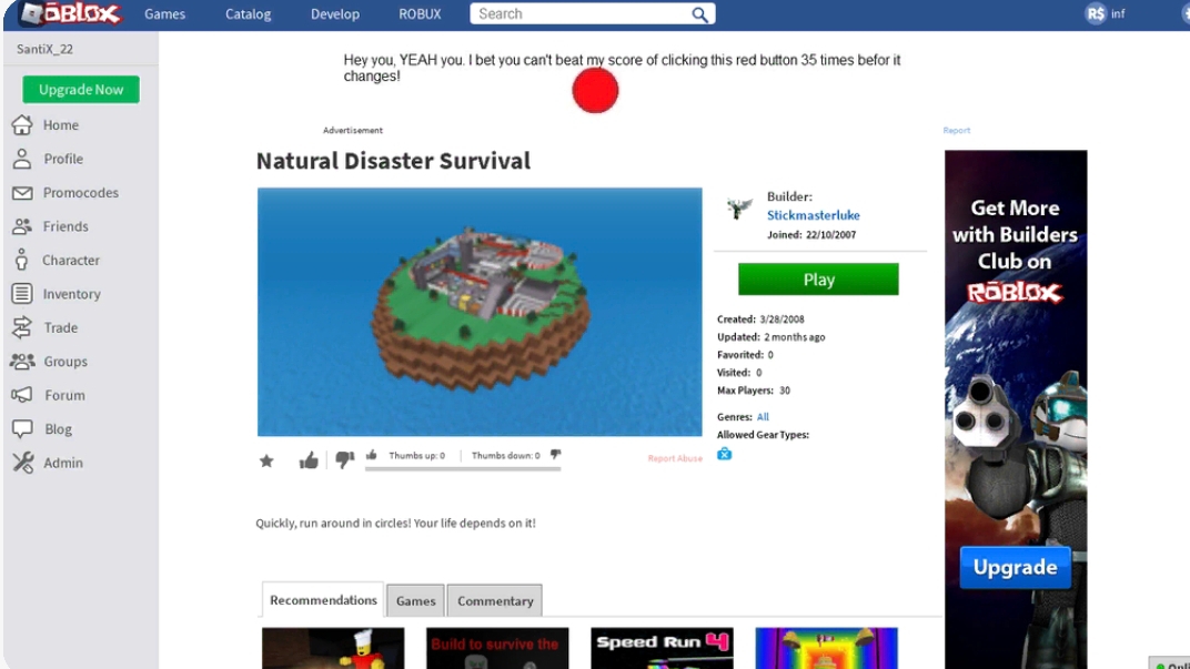 Нашёл *ТУ САМУЮ* игру роблокс