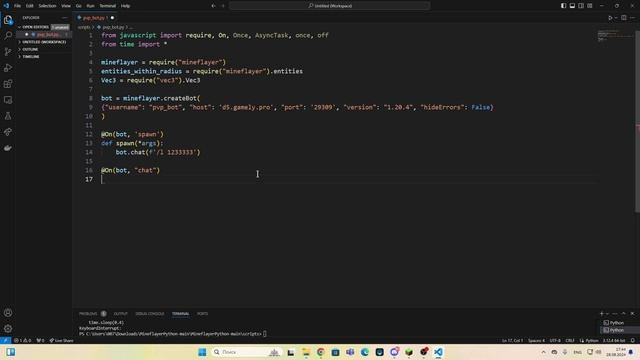 Как сделать пвп майнкрафт бота на python смотреть онлайн