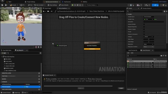 8. Set Character WALK Run Animation смотреть онлайн