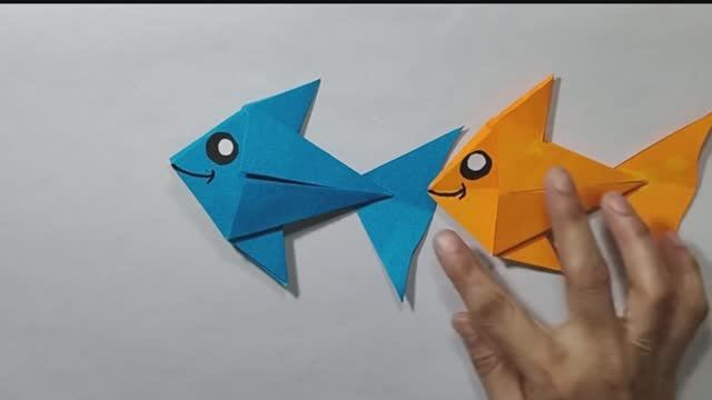 Оригами рыбки для детей! Яркие поделки из бумаги своими руками! смотреть онлайн