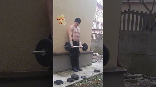 Строгий подъём на бицепс +25кг (штанга) бицепс в шоке.💪# смотреть онлайн