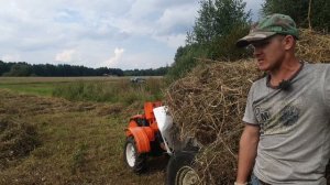 Собрал комбайн из мотоблока, чтобы обмолотить зерновы