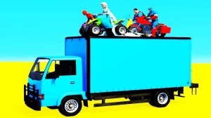 Развивающий Мультики про Машинки Большой Грузовик и Мотоциклы Детское Видео Мультфильм для Детей