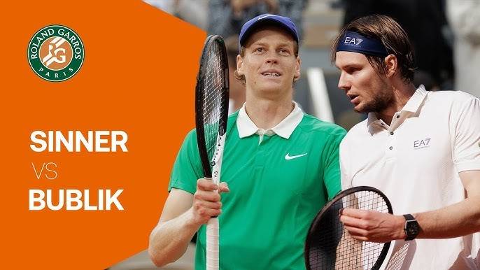 04.06.2025. Янник Синнер - Александр Бублик. ATP Roland Garros. Jannik Sinner - Alexander Bublik