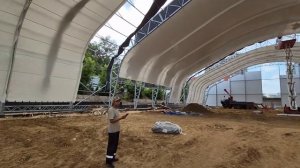 Изготовление и монтаж каркасно-тентового ангара. Компания ЦЕХ.