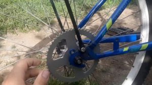 самодельный мопед, двигатель от триммера на велосипед