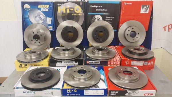 Тормозные диски 2025г. Brembo, TRW, Kashiyama, Sangsin Hi-Q, CTR, Marshall, Miles, Arirang, ASP, AMD