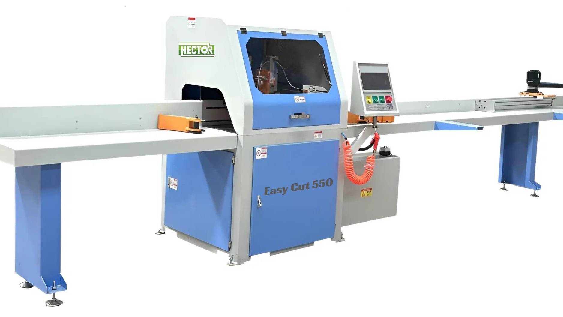 Автоматический торцовочный станок с ЧПУ HECTOR Easy Cut 550 с поворотом пилы для домостроения смотреть онлайн