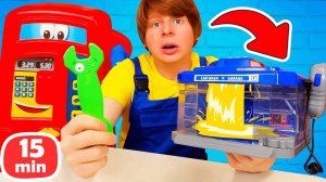 Машинки-хамелеоны!  Кто раскрасил их на автомойке? Башенный кран УПАЛ