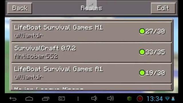 Заходим на realms сервер minecraft pe 0.7.2 смотреть онлайн