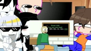 реакция персонажей из бумажной школы и из школы Балди