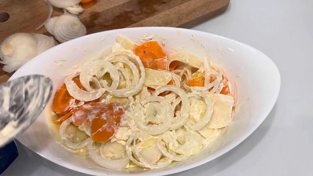 Рыба в духовке с овощами🐠 Очень экономный рецепт