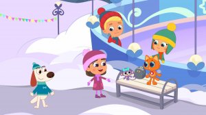 Кнопа творит чудеса! Оля и обезьянка впервые на катке