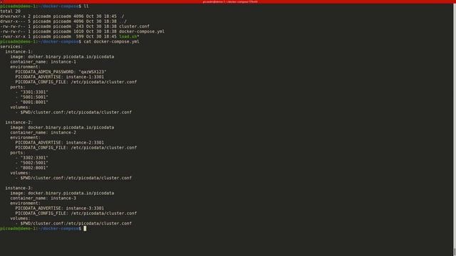 Развертывание кластера Picodata через Docker Compose