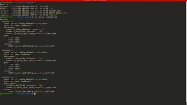 Развертывание кластера Picodata через Docker Compose